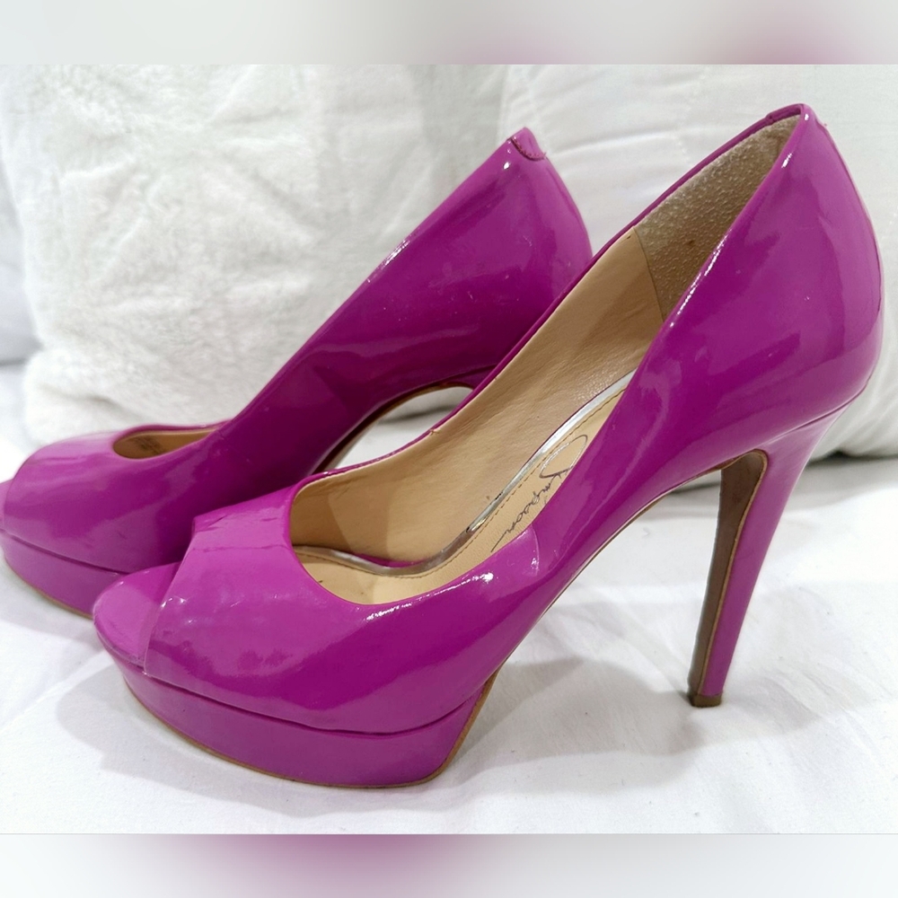 Jessica Simpson Ballena Peep Toe Platform Heels- Sz 5.5